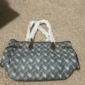 Stylish Blue Patterned Tote Bag
